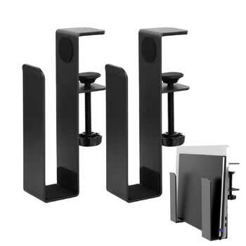 Докено Регульований бічний тримач для ноутбука на стіл, вертикальна підставка без свердління для ноутбука, документів та аксесуарів. Кріплення на край столу.