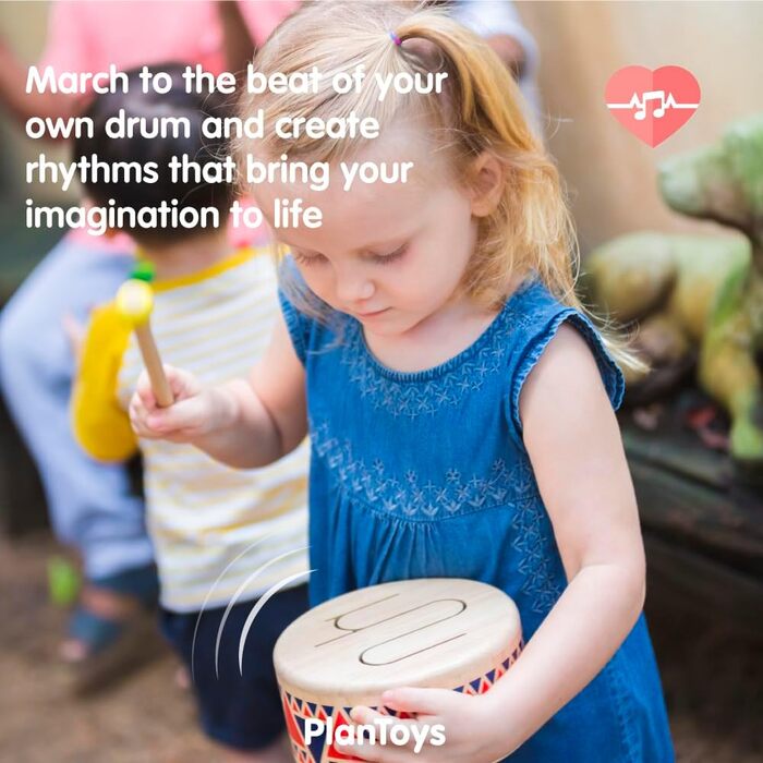 Ударна установка PlanToys для дітей - Ударна установка для дітей - Музична іграшка для віком від 1 року - Дерев&39яна дитяча бараб