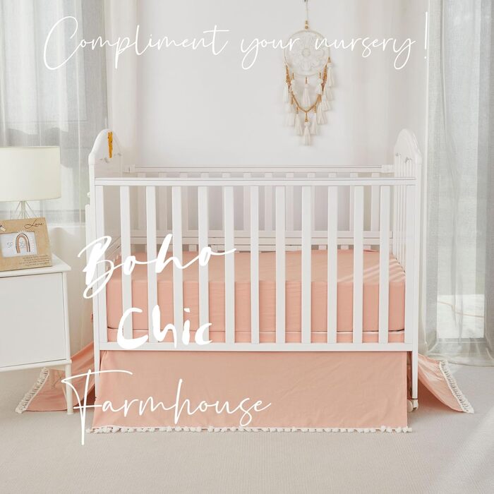 Гендерно-нейтральний комплект постільної білизни для дитячого ліжечка в стилі бохо-богема, для дівчаток, хлопчиків, дитяче ліжечко