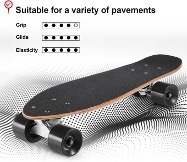 Скейтборд Комплектні скейтборди 22-дюймові міні-крейсерські скейтборди для початківців Діти Хлопчики і дівчатка Хай