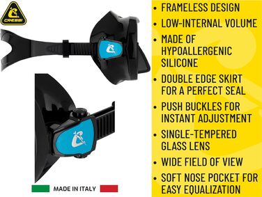Комплект маски для дайвінгу та сухої трубки для сноркелінгу та підводного плавання з аквалангом, один розмір, унісекс, чорний/червоний