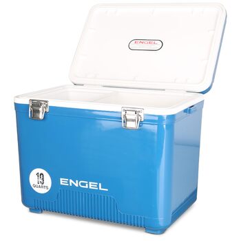 Холодильник ENGEL 19qt (18 літрів) Герметичний, портативний, невеликий холодильник для кемпінгу, пікніків, походів, фестивалів - не потребує електрики, холодильник для чоловіків та жінок, 42 x 28,6 x 32,4 см, синій