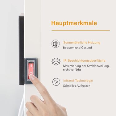 Інфрачервоний обігрівач byecold 350 Вт, інфрачервоний електричний обігрівач 120 * 30 см, радіаторна нагрівальна панель, енергозбереження, захист від перегріву, 350 Вт тумблер, білий