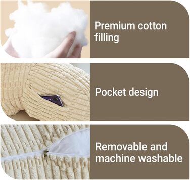 Подушка для читання для ліжка та дивана, подушка для читання з опорою для зап&39ясть, підлокітниками та опорою для спини, подушка для спини ліжка для відпочинку, розслаблення, читання, роботи за ноутбуком, перегляду телевізора (бежева)