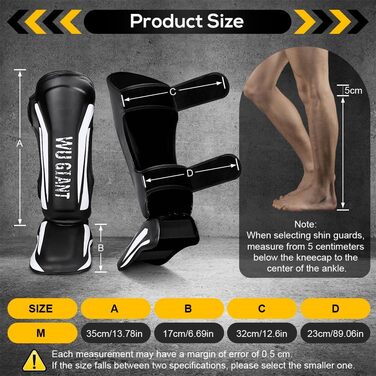 Щитки для кікбоксингу, товсті щитки для гомілок SGZIOO із захистом підйому стопи, регульовані, для муай-тай, ММА, боксу, кікбоксингу, тренувань з бойових мистецтв