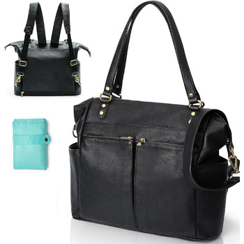 Пеленальна сумка MOMINSIDE, сумка-сумка, шкіряна пеленальна сумка, рюкзак з 14 кишенями для мами, тата, список бажань для дитини,