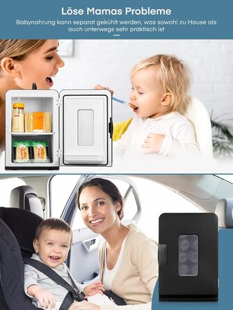 Міні-холодильник для кімнат 15 л, з 220 В змінного струму/12 В постійного струму для автомобіля та домашнього використання, Портат