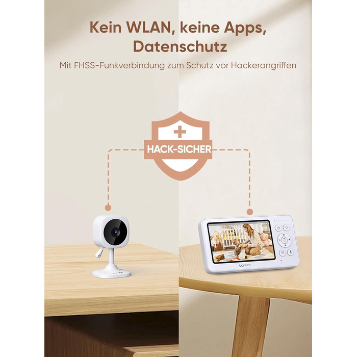 Відеоняня з 2 камерами, відеоняня 4,3 дюйма 720p без Wi-Fi, акумулятор 4000mAh, нічне бачення, функція двостороннього аудіо, режим