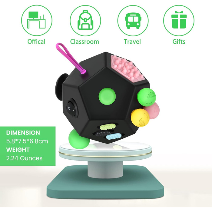 З 12 сторонами, іграшка Infinity Cube Fidget Anti Stress Cube для дорослих, дітей із СДУГ, СДУГ, РАС, СДУГ