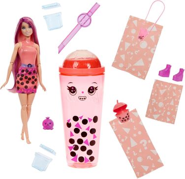 Лялька та аксесуари серії Barbie Pop Reveal Bubble Tea, модна лялька з ароматним манго-мочі з домашнім улюбленцем, 8 сюрпризів, вк