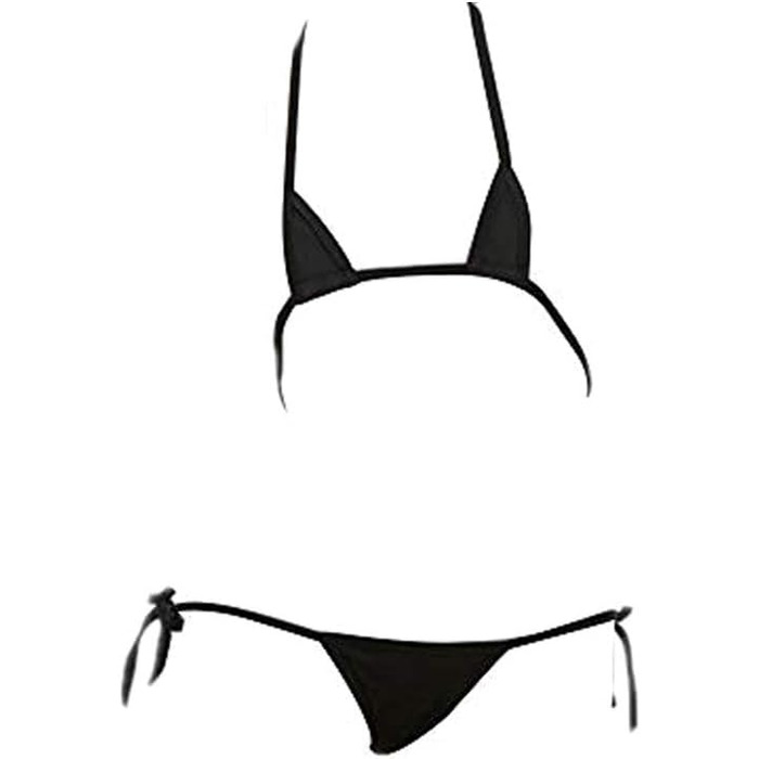 Жіноча білизна SINMIUANIME, Мікробікіні, Сексуальне міні-бікіні-трикутник, Японська білизна зі стрінгами, Один розмір, Чорний