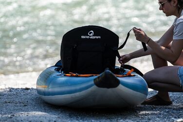 Каяк Spinera Tenaya 1/2/3 особи Міцний матеріал SpinTex Підлога Drop Stitch Сидіння з технологією повітряної подушки Стабільний та легкий Ідеальний універсальний та туристичний каяк Рюкзак преміум-класу аксесуари Tenaya 120, 345 x 87 см