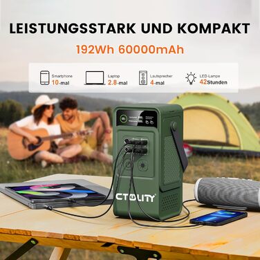 Портативна електростанція AP200L, акумулятор LiFePO4 ємністю 192 Втгод, сонячний генератор з 5 портами, двостороння швидка зарядка 140 Вт, сонячний генератор для кемпінгу, відпочинку на природі, подорожей, надзвичайних ситуацій, використання в дорозі