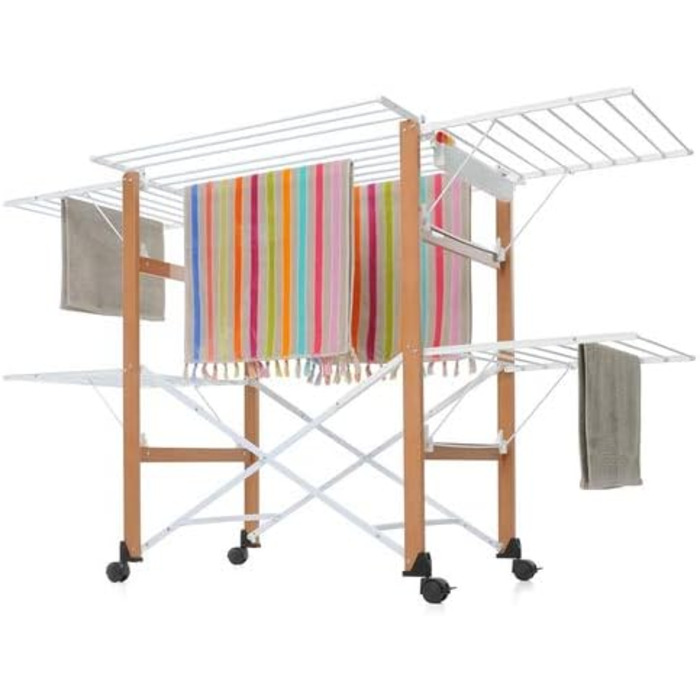 Складаний кінь для одягу, 105 x 80 x 174 см, дерево, горіх