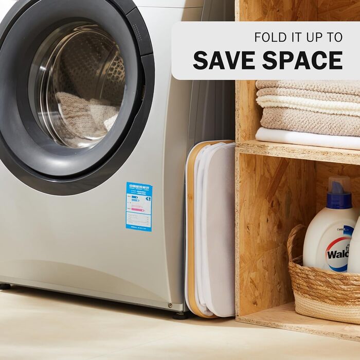 Кошик для білизни з кришкою 48 л Кошик для білизни вузький з мішком для білизни складаний сортувальник для білизни дерев'яний бамб