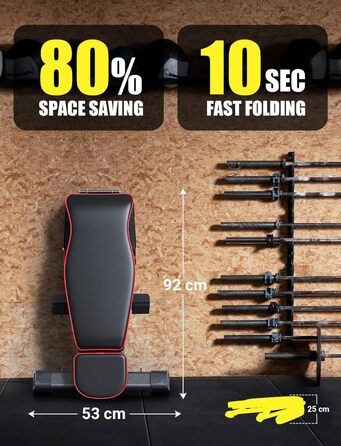 Складана силова лава YOLEO 400 кг для професійних силових тренувань, похила силова лава, краще підходить для професіоналів, регульована спинка в 10 положеннях / сидіння та підставка для ніг в 3 положеннях