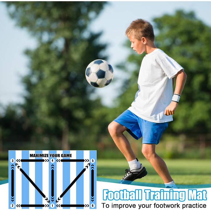 Тренувальний килимок для футболу, футбольний килимок, килимок для тренувань зі степ-футболу, нековзний тренувальний килимок для степ-футболу, 60x90 см, амортизуючий футбольний килимок, тренувальний килимок для контролю м&39яча