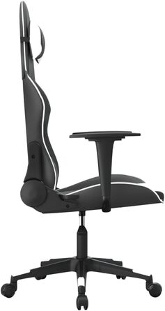 Ігрове крісло INLIFE чорно-біле зі штучної шкіри, Меблі, Крісла, Ігрові крісла, Біле, 15,3 кг, 3143692