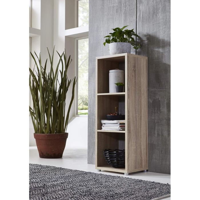 Кубічна полиця BMG Furniture, гарних розмірів (дуб Сонома, кубічна полиця з 3 відділеннями) Кубічна полиця з дуба Сонома, 3 відділення