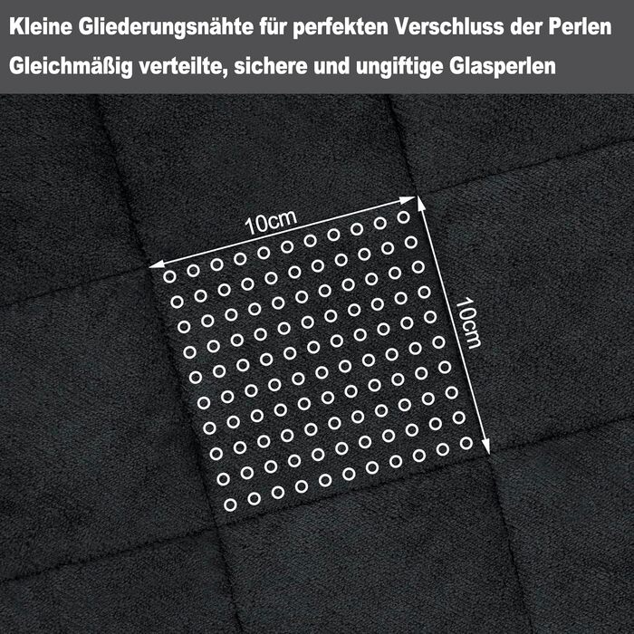 Обтяжена ковдра WOLTU, терапевтична ковдра для дорослих, двостороння обтяжена ковдра зі скляними намистинами, антистресова, пухнаста, виготовлена з шерпа фланелі, 11 кг, 150 x 200 см, чорна 150x200 см 11 кг антрацит