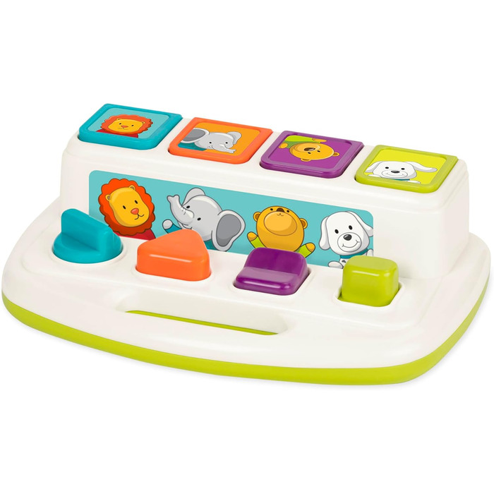 Іграшка для розвитку моторики Battat Baby Toy - Висувний центр активності з тваринами - розвиваюча іграшка з кнопками для натискан