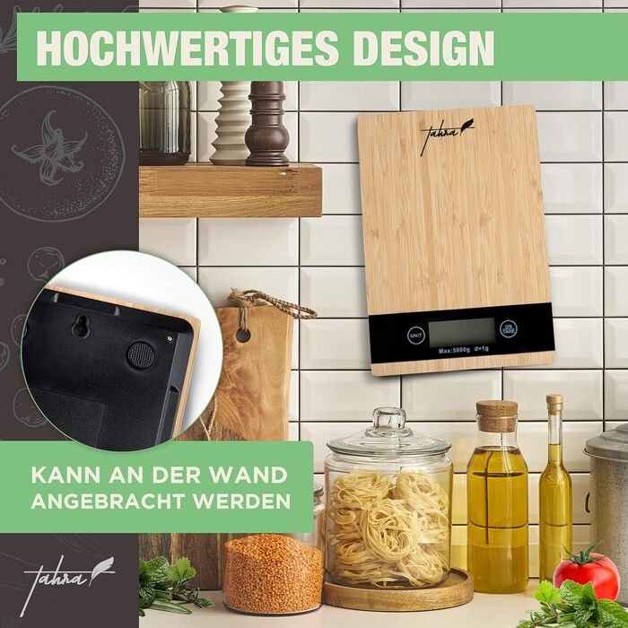 Кухонні ваги цифрові - Цифрові кухонні ваги до 5 кг - Цифрові ваги з рідкокристалічним дисплеєм - Кухонні ваги для випічки, пригот