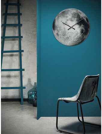 Настінний годинник Karlsson KA5475 Moon, скло, сірий, 60 x 60 см, чорно-білий