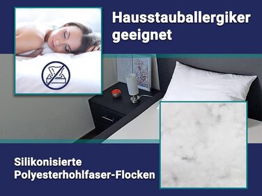 Подушка ZOLLNER - Наповнювач з поліестеру - Чохол з високоякісної змішаної тканини - Кліматично нейтральне виробництво - Зроблено в Німеччині - Можна прати при температурі до 95C - 35x45 см - Готельна якість - Сертифіковано Oeko-Tex 35 x 45 см