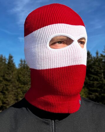 Шапка та балаклава PG Wear Troublemaker 2-в-1, червоно-білі смужки, один розмір