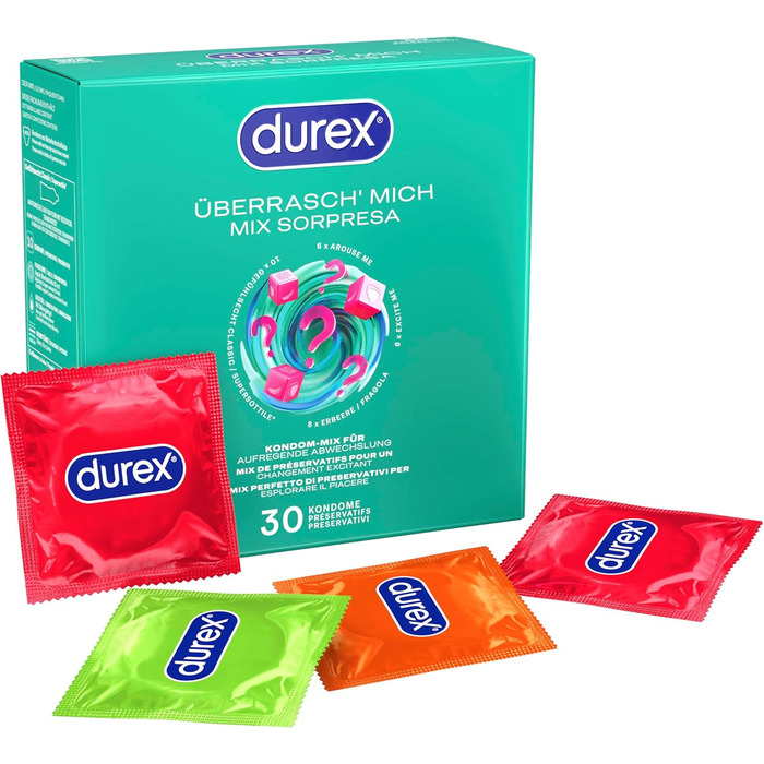 Презервативи Durex “Сюрприз для неї та нього”, мікс із 4 видів, 30 шт