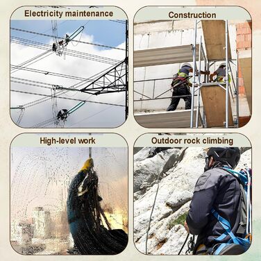 Висувний пристрій для зупинки падіння 3м/5м/7м/10м/15м/20м, зелено-жовтий ремінь безпеки, вантажопідйомність 150 кг, для покрівельних робіт/робіт на висоті (жовтий, 15 метрів)