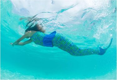 Моноласти Fin Fun Mermaid Tail для дітей віком від 14 років з посиленими кінчиками - моноласти, включаючи хвіст русалки, оригінальної якості Aussie Green Youth L