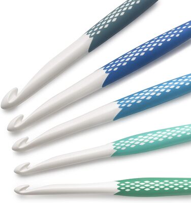 Великий (7 мм, L, M, N, O) набір гачків, різнокольоровий, 57183 Ergonomics Crochet Hook Value Pack