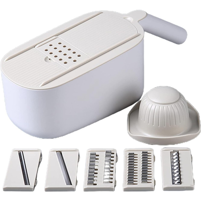 Кухонна терка з нержавіючої сталі, овочева нарізка моркви з контейнером, проста у використанні для ефективності, терка для кухні, з нержавіючої сталі, ручна, з контейнером сірого фону з