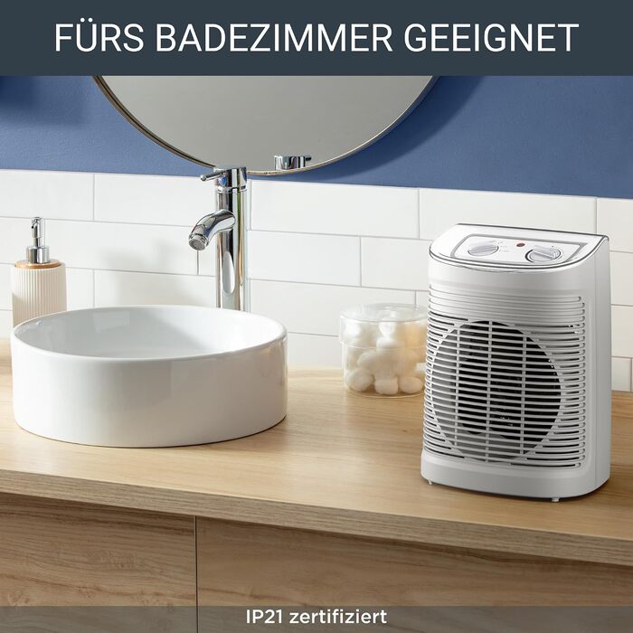 Теплова гармата Rowenta Instant Comfort Aqua, 2 режими нагріву, функція вентилятора, регулювання енергоспоживання, низький рівень шуму, світло-сіра, SO6510F2, 1200-2400 Вт