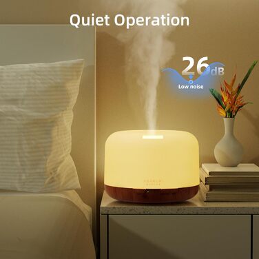 Ароматичний дифузор ASAKUKI 500 мл, ультразвуковий ароматерапевтичний дифузор для ефірних масел, зволожувач повітря з пультом дист