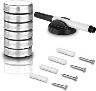 Скринька для ключів Bonsport зі скляною магнітною дошкою - дошка для пам&39яток, включаючи 6 магнітів - ідеально підходить для коридору, вхідної зони, офісу - 33x33x6,8 см - антрацит