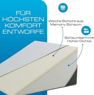 Подушка-клин з верхом з піни з ефектом пам&39яті Стильний жакардовий чохол Клиноподібна подушка для сну та подушка від кислотного рефлюксу, печії та ГЕРХ - Подушка від хропіння Стандартна ширина 7,5&39 Висота