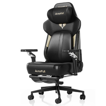 Ігрове крісло AutoFull M6 Ultra 2.0 з функцією масажу Ергономічне ігрове крісло перше у світі з вентиляцією та підігрівом, підлокітниками, що обертаються на 360, підголівником та підставкою для ніг для ігор та офісу (чорне)