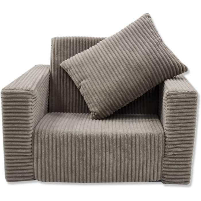 Розкладне дитяче крісло Odolplusz Дитячий диван, міні-крісло, дитяче крісло, затишне крісло Дитячі меблі для дитячих кімнат (Бежевий вельвет)