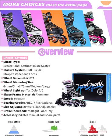 Розмір регульованих роликових ковзанів для дітей з підсвічуванням світлодіодних коліс, веселі блимаючі роликові ковзани для дівчат