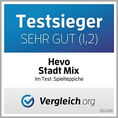 Килимок для вуличних ігор HEVO City Mix дитячий килимок 200x200 см з нековзною підкладкою 200x200 см City Mix