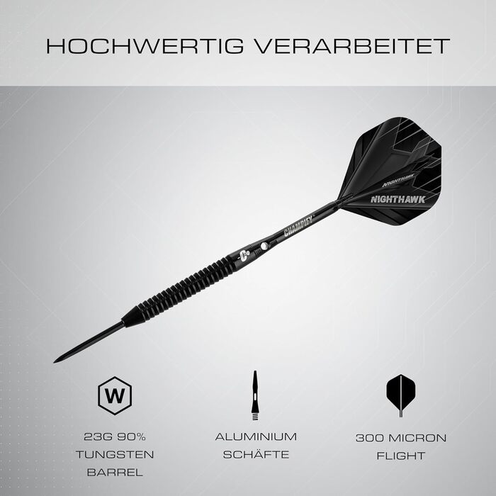 Набір дротиків Champify з 90 вольфраму з чорним футляром 3 сталеві дротики з 9 алюмінієвими стрижнями та 9 дергами Набір дротиків з аксесуарами Дротики з металевим наконечником