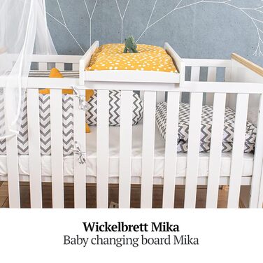 Пеленальна дошка - 87x44,5 см Дерев'яна пеленальна стільниця білого кольору Прикріплений пеленальний килимок для ліжечка Високоякі