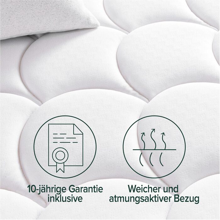 Гібридний пружинний матрац Zinus Hybrid 140x200 см - Рівень жорсткості H2/H3 - Висота 25 см - Охолоджувальний ергономічний матрац з піни з ефектом пам&39яті - Сертифіковано Oeko-TEX - Виготовлено відповідно до німецьких стандартів якості, висота 25 см. Гі