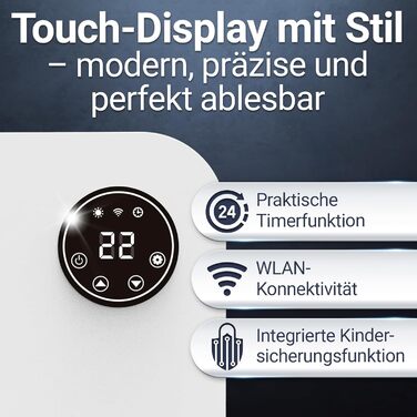Інфрачервоний настінний обігрівач 600 Вт - Миттєве комфортне тепло - Значно знижує витрати на опалення - Розкішні функції з термостатом застосунок - Міцний, безшумний - 2-в-1 настінний та окремостоячий пристрій (600 Вт)