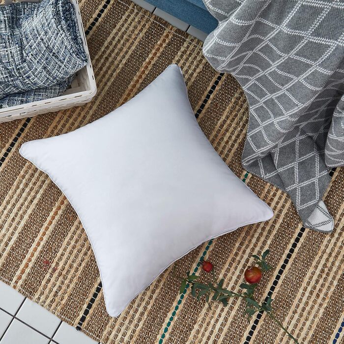 Вставки для подушок Oubonun 55 55 см (комплект з 2 шт.) Внутрішні подушки з поліестеру для дивана, кушетки та ліжка Прямокутний декоративний наповнювач для подушок зі 100 бавовняним чохлом 55 x 55 см
