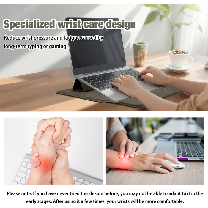 Чохол для ноутбука HaruYo з підставкою, кишенями для живлення та аксесуарів, сумісний з MacBook, iPad, Surface, Lenovo, HP (12-16 дюймів, кавовий сірий)