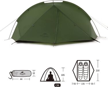 Намет-рюкзак Naturehike Taga Ultralight для 1/2 осіб, лісово-зелений, 2 особи