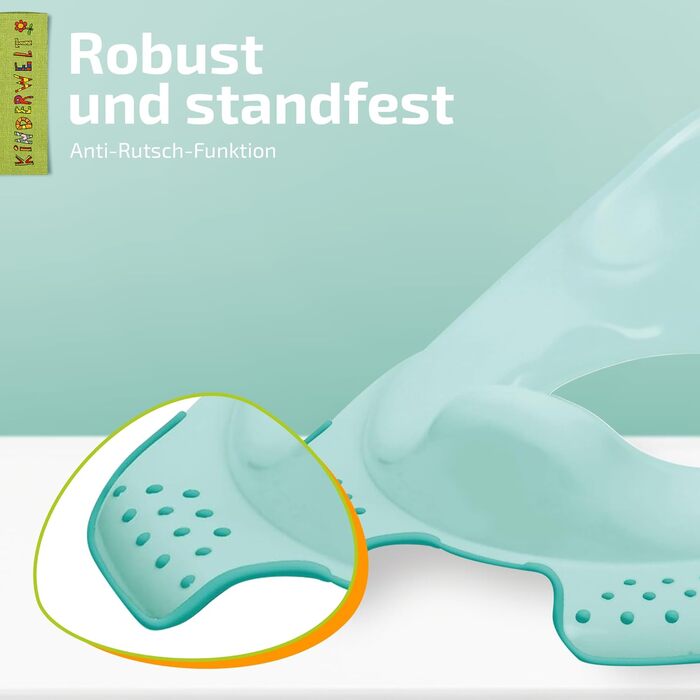 Сидіння для унітазу KiNDERWELT Premium для дітей і немовлят, дизайн Funny Farm у світло-блакитному кольорі, горщик для малюків від